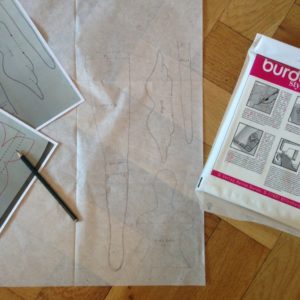 copying the pattern with tracing paper