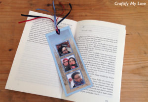 Vacation Memory Bookmark made from paper, photos and ribbon