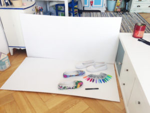 DIY white photo backdrop in action