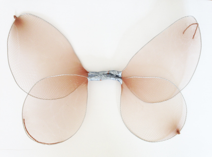 butterfly or fairy wings covered in pantyhose
