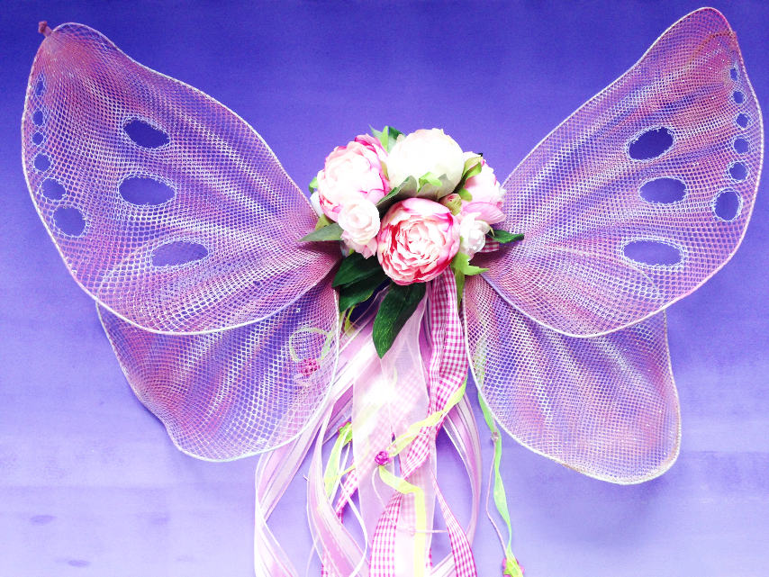handmade DIY butterfly or fairy wings in pink and lavender