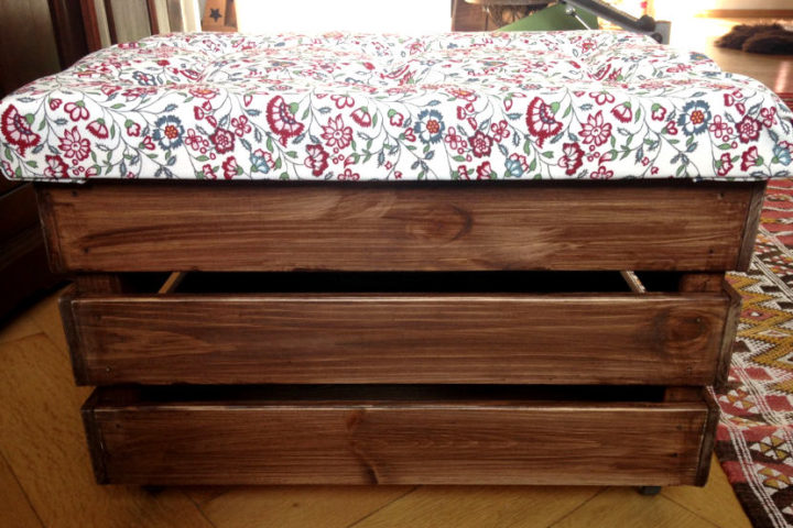 free tutorial on how to make your very own diy storage ottoman with tufting