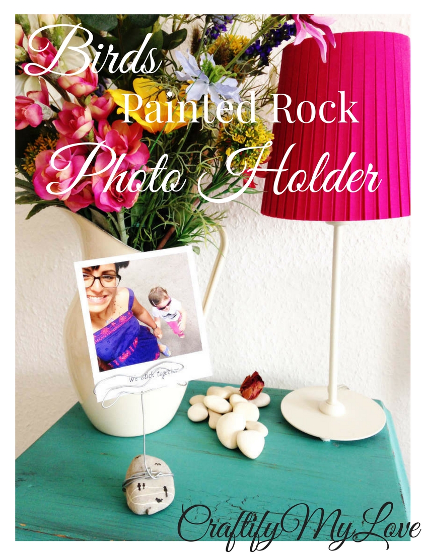 Click for a free tutorial on how to make a birds painted rock photo holder. 10-Minute-Crafts!