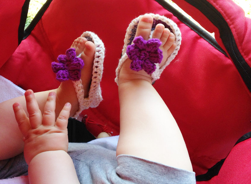 crochet baby flip flops free pattern