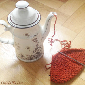 Crocheting or knitting hack! Store ball of yarn in a tea pot and it won't roll around in your living room. Use a bobby pin as a stitch marker.