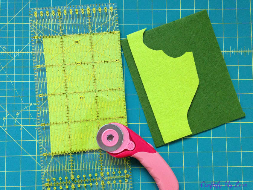 Cut two pieces of felt to size for diy felt tablet sleeve