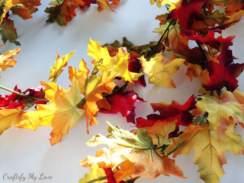 Fall leaves garland for a fall leaves wreath making