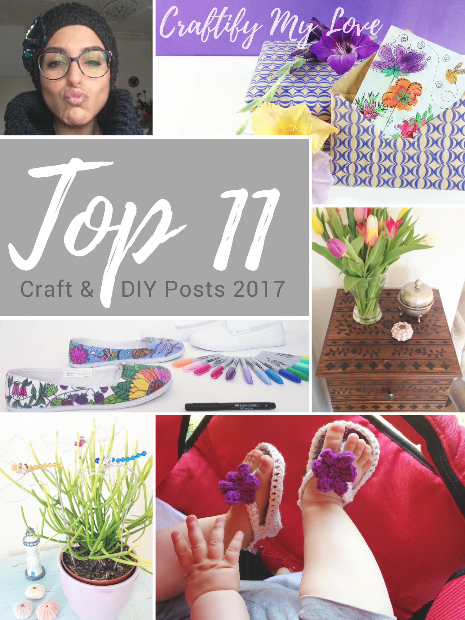 Top 11 craft and diy posts 2017. Click for a collection of easy tutorials and fun crafty projects. | #topposts2017 #topposts #top10 #topcraftprojects #bestof2017 #papercrafts #crocheting #IKEAhacks #sharpieart #homedecor