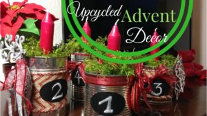 Upcycled advent decor tin cans