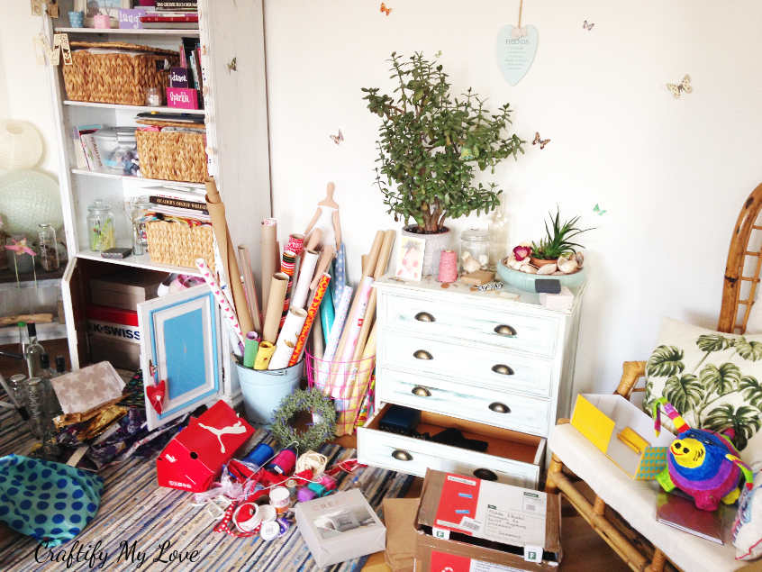 Craft Room Explosion Messy Floor Unorganized Closet Challenge Cml Craftify My Love