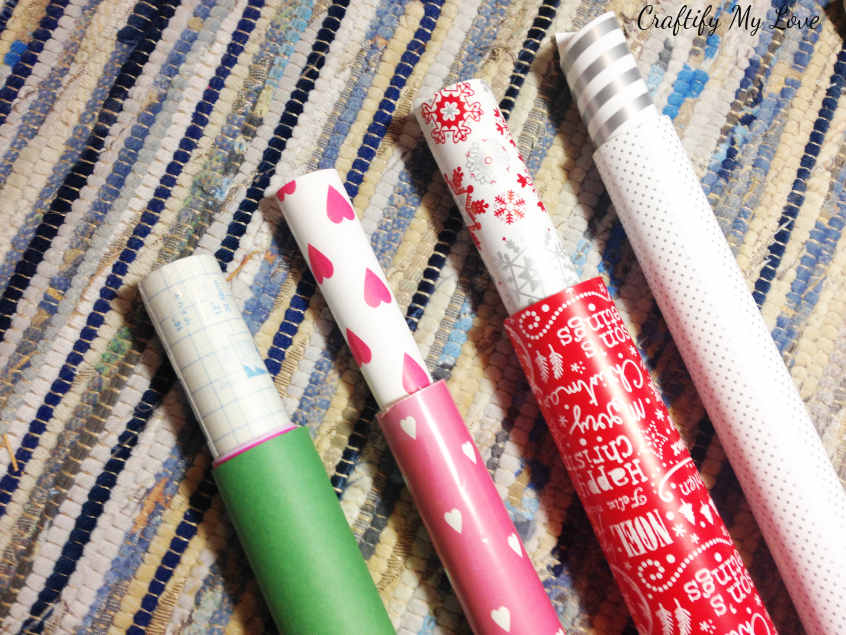Organization storage hack for wrapping paper. Decluttering your home.