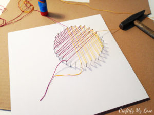 how to colour change when working on a string art diy project