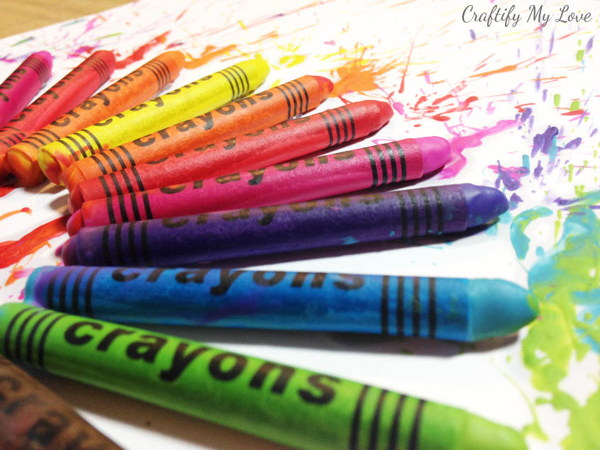 melted crayons wall decor fireworks messy paint splatters