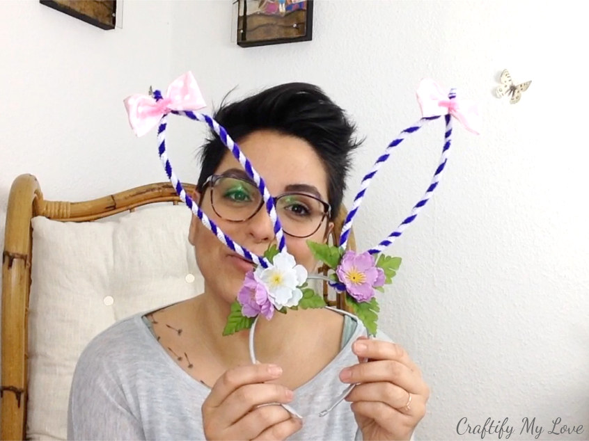 learn how to make wearable bunny ears for adults and children for halloween, spring or easter