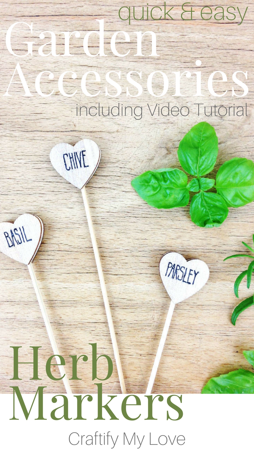 These DIY plant markers are a super easy crafts project for your herb garden! I'm so glad I had this idea s they make excellent little gifts for Mother's Day or when you're invited to your friends house. Click now for a simple step-by-step instructions including video tutorial! | #gardenDIY #herbmarkers #giftidea #simplecrafts #MothersDay