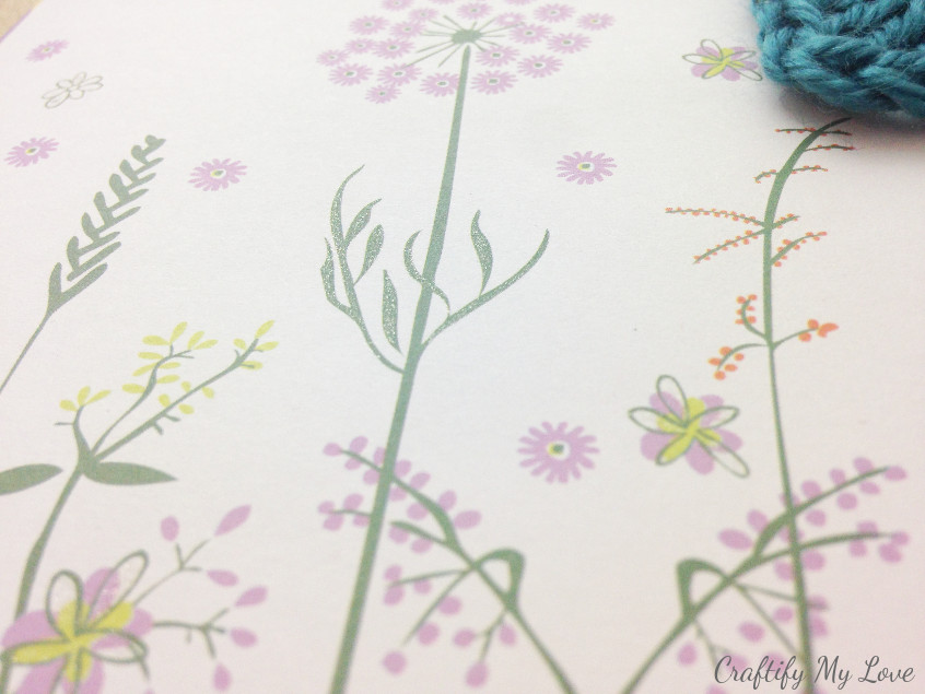 using a glitter plan, adding some detail to handmade floral card