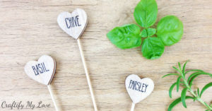 set of three DIY wooden herb markers