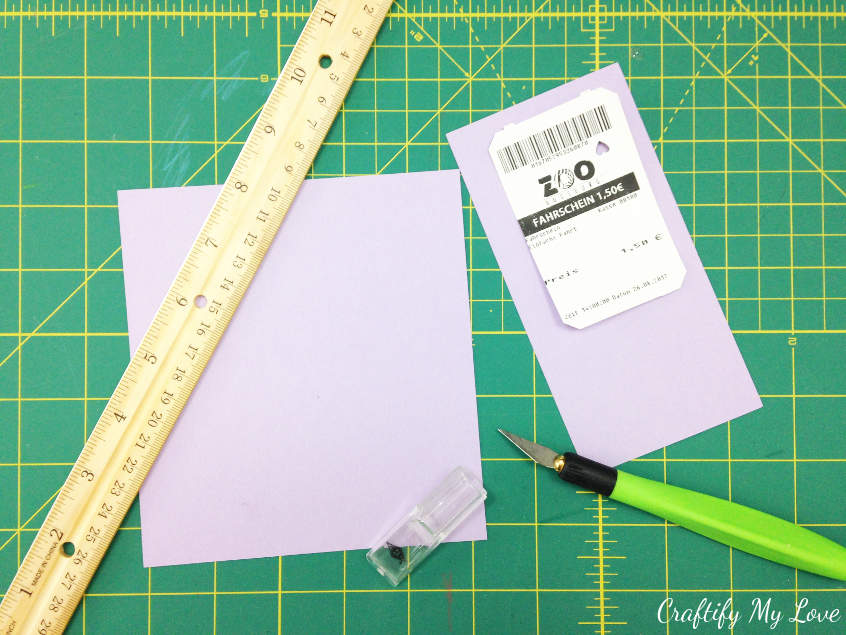 cut a piece of scrapbook paper to size as a base for your child's summer craft bookmark