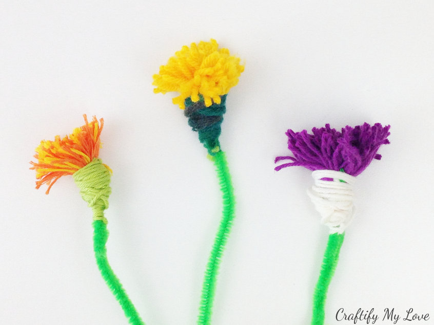 kids craft summer activity and gift idea for mother's day or birthday tassel flower