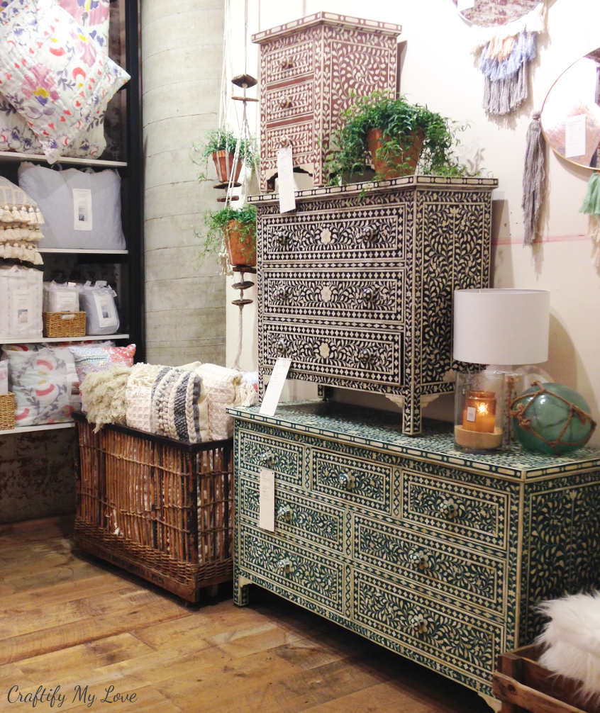 inspiration for bone inlay Anthropologie dresser knock-off or look alike stencilled furniture flip