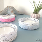 lacy romantic shape cheque DIY candle holders recycling project