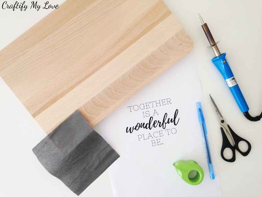 read up to learn which wood and supplies to use for wood burning projects such as this personalised cutting board