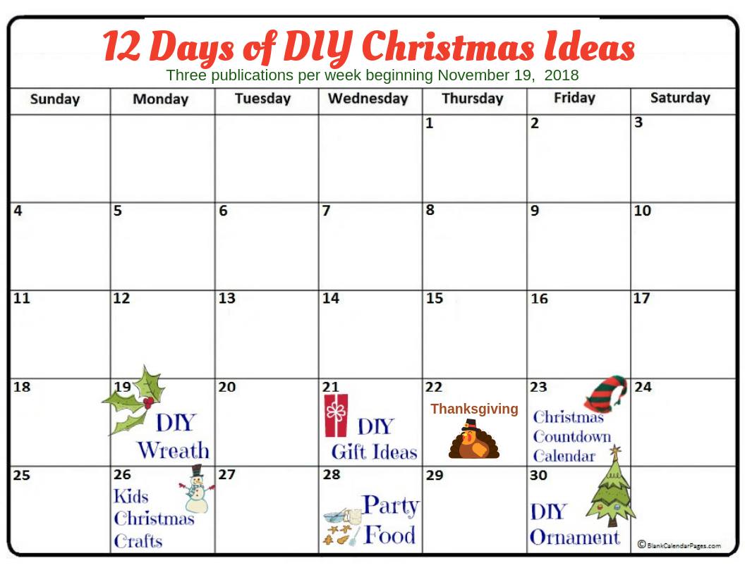 12 Days of Christmas DIY ideas 2018 post calendar November Craftify