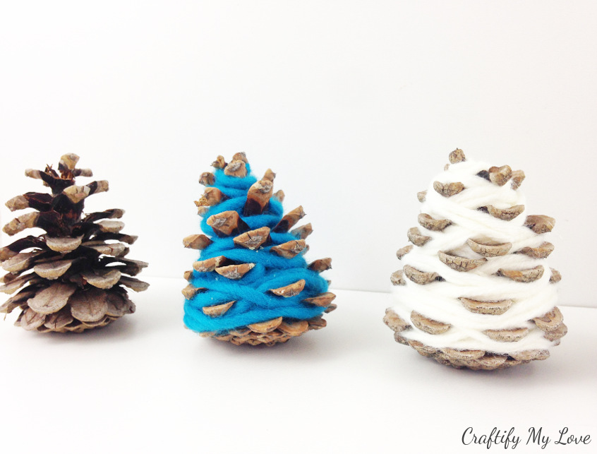 frugal hygge Christmas decor from yarn and nature goods