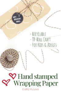 DIY recyclable hand stamped gift wrapping paper for kids and adults