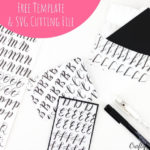 recycled hand lettering practice sheets DIY mini envelope and card - free template and SVG cutting file