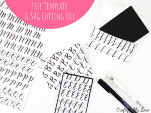 recycled hand lettering practice sheets DIY mini envelope and card - free template and SVG cutting file