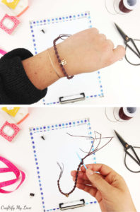 how to add a charm and finish a diy macrame bracelet