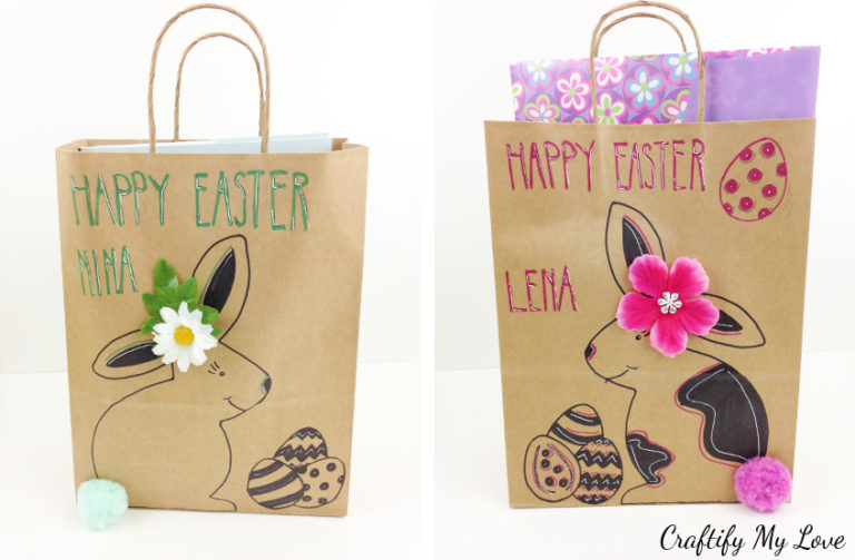 Upcycled Easter Gift Bag Free Templates Included! Craftify My Love