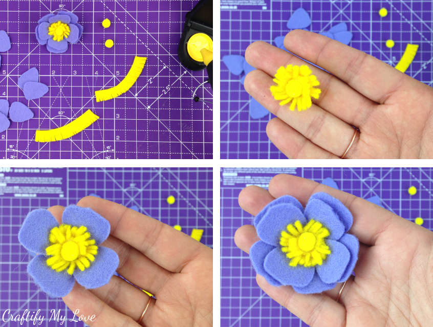 Felt Flowers svg, Rolled flower svg, No sew Felt Flower set