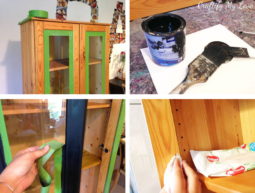 how to paint kitchen cabinets or a china cabinet to protect the glass windows