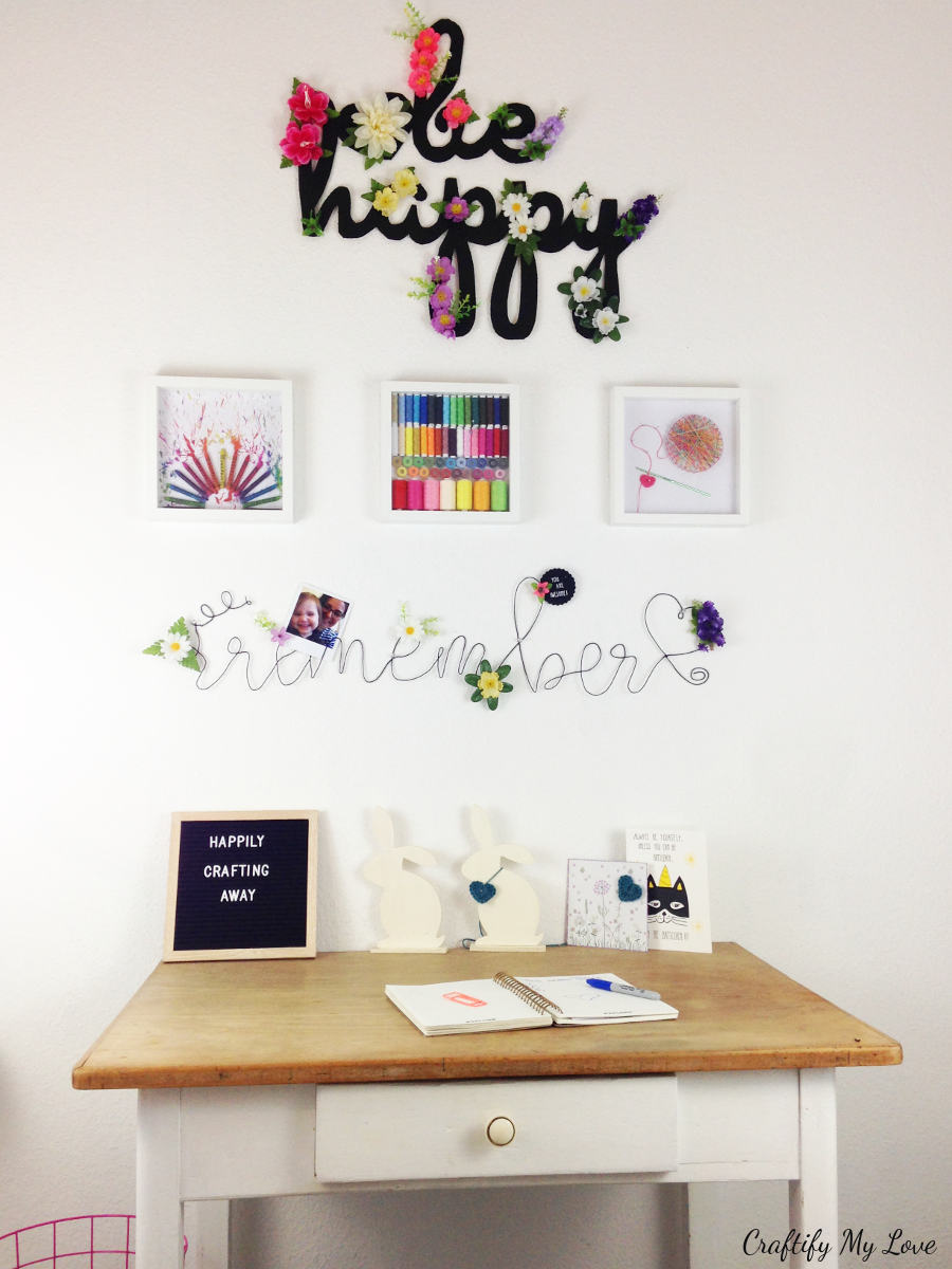 Crafting inspired wall art craft room happy place office ...