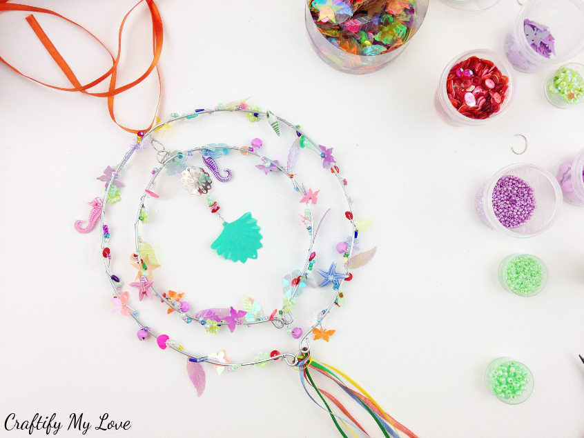 sparkly DIY wind spinner garden decor project