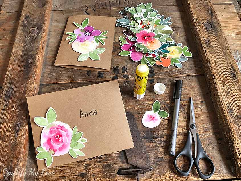 card making with watercolor florals cutouts buy once use forever