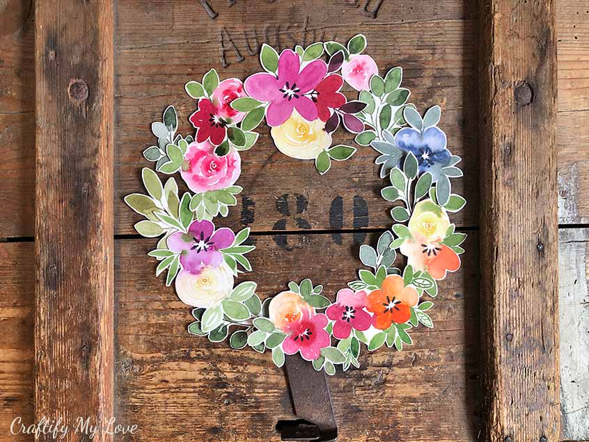 watercolor florals wreath cutouts craft kit scrapbooking multi purpose