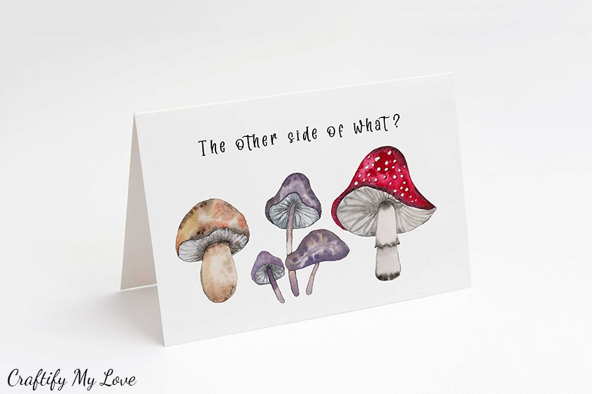 Alice in Wonderland movie quote geeky card: The other side of what?