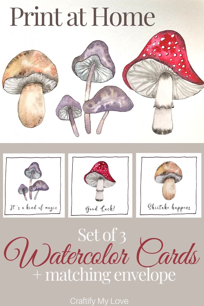 Are you in need of a last minute greeting card? Why not grab this instant download watercolour mushroom art to print at home.